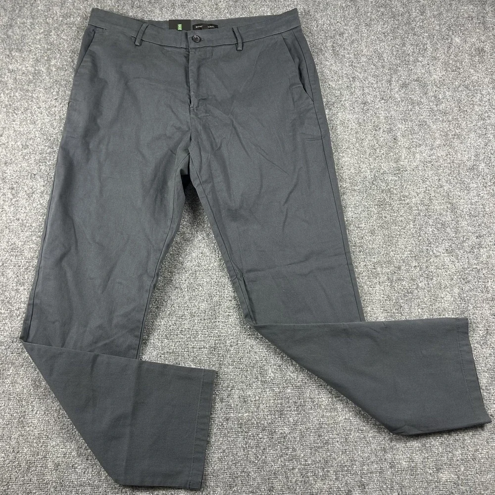 Banana Republic Pants Mens 36x34 Gray‎ Chino Straight Leg Flat Front Casual